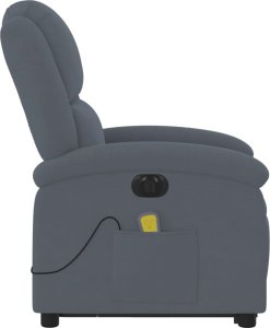 vidaXL Podnoszony fotel masujący, elektryczny, rozkładany, ciemnoszary 10