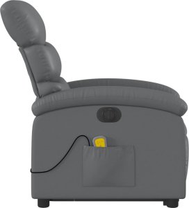 vidaXL Rozkładany fotel pionizujący z masażem, elektryczny, szary 9