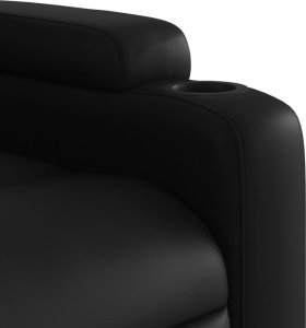 vidaXL Podnoszony fotel rozkładany, czarny, obity sztuczną skórą 11