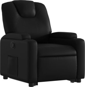 vidaXL Podnoszony fotel rozkładany, czarny, obity sztuczną skórą 4