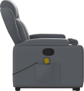 vidaXL Podnoszony fotel masujący, rozkładany, szary 10