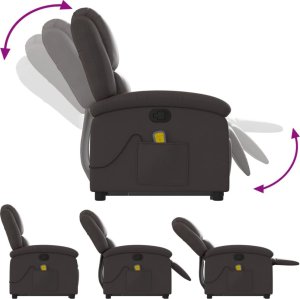 vidaXL Podnoszony fotel rozkładany, ciemny brąz 7