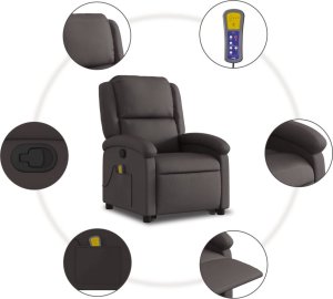 vidaXL Podnoszony fotel rozkładany, ciemny brąz 8