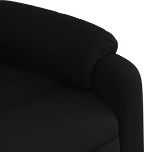 vidaXL Podnoszony fotel masujący, rozkładany, czarny, obity tkaniną 11