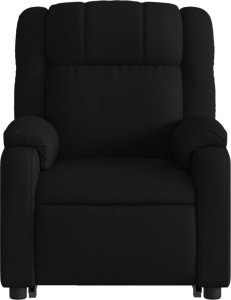 vidaXL Podnoszony fotel masujący, rozkładany, czarny, obity tkaniną 9
