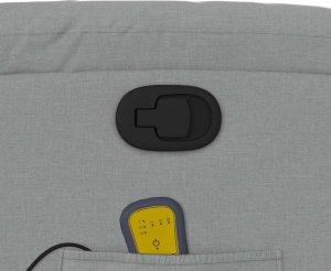 vidaXL Podnoszony fotel masujący, rozkładany, jasnoszary, tkanina 12