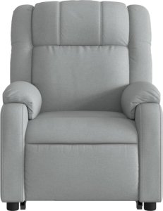 vidaXL Podnoszony fotel masujący, rozkładany, jasnoszary, tkanina 9