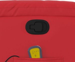 vidaXL Podnoszony fotel masujący, rozkładany, czerwony, ekoskóra 12