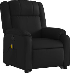 vidaXL Podnoszony fotel masujący, rozkładany, czarny, ekoskóra 4