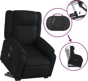 vidaXL Podnoszony fotel masujący, rozkładany, czarny, ekoskóra 6