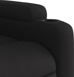 vidaXL Podnoszony fotel masujący, rozkładany, czarny, obity tkaniną 11