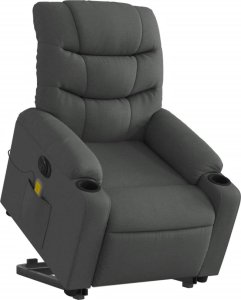 vidaXL Podnoszony fotel masujący, elektryczny, rozkładany, ciemnoszary 3