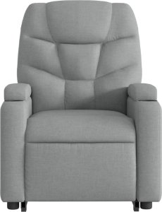 vidaXL Podnoszony fotel masujący, rozkładany, jasnoszary, tkanina 9