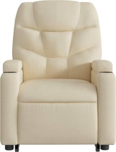 vidaXL Podnoszony fotel masujący, elektryczny, rozkładany, kremowy 9
