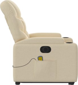 vidaXL Podnoszony fotel masujący, elektryczny, rozkładany, kremowy 10