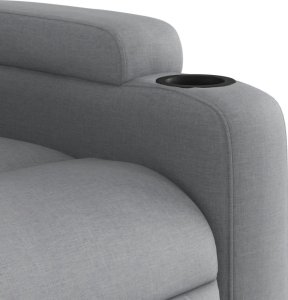 vidaXL Podnoszony fotel masujący, rozkładany, jasnoszary, tkanina 11