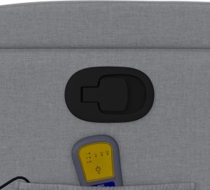 vidaXL Podnoszony fotel masujący, rozkładany, jasnoszary, tkanina 12