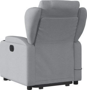 vidaXL Podnoszony fotel masujący, rozkładany, jasnoszary, tkanina 5