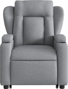 vidaXL Podnoszony fotel masujący, rozkładany, jasnoszary, tkanina 9