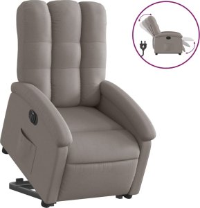 vidaXL Podnoszony fotel rozkładany, elektryczny, kolor taupe, tkanina 2