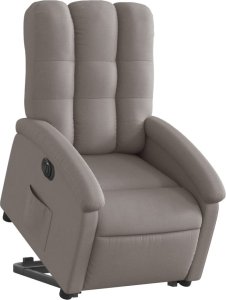 vidaXL Podnoszony fotel rozkładany, elektryczny, kolor taupe, tkanina 3