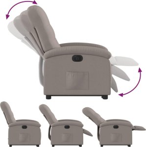 vidaXL Podnoszony fotel rozkładany, elektryczny, kolor taupe, tkanina 7