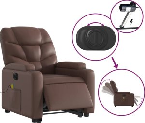 vidaXL Rozkładany fotel pionizujący z masażem, elektryczny, brązowy 6
