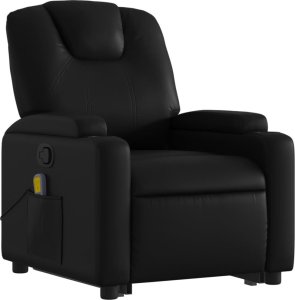 vidaXL Podnoszony fotel masujący, rozkładany, czarny 4