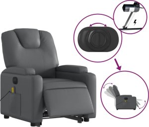 vidaXL Rozkładany fotel pionizujący z masażem, elektryczny, szary 6