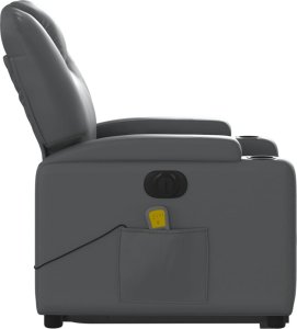 vidaXL Rozkładany fotel pionizujący z masażem, elektryczny, szary 10