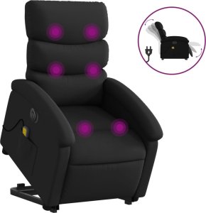 vidaXL Rozkładany fotel pionizujący z masażem, elektryczny, czarny 2