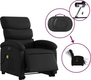 vidaXL Rozkładany fotel pionizujący z masażem, elektryczny, czarny 5