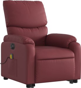 vidaXL Rozkładany fotel pionizujący z masażem, elektryczny, bordowy 3