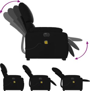 vidaXL Rozkładany fotel pionizujący z masażem, elektryczny, czarny 6