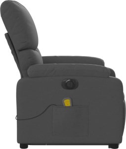 vidaXL Podnoszony fotel masujący, elektryczny, rozkładany, ciemnoszary 10