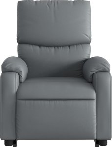 vidaXL Podnoszony fotel masujący, rozkładany, szary, ekoskóra 9