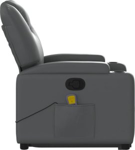 vidaXL Podnoszony fotel masujący, rozkładany, szary 10