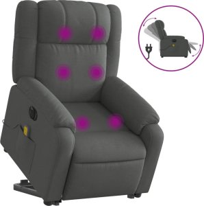 vidaXL Podnoszony fotel masujący, elektryczny, rozkładany, ciemnoszary 2