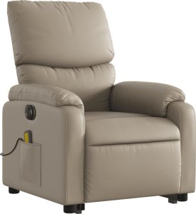 vidaXL Rozkładany fotel pionizujący z masażem, elektryczny, cappuccino 3