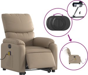vidaXL Rozkładany fotel pionizujący z masażem, elektryczny, cappuccino 5