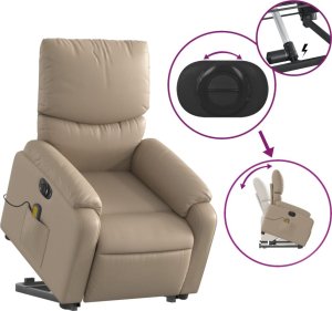 vidaXL Rozkładany fotel pionizujący z masażem, elektryczny, cappuccino 10