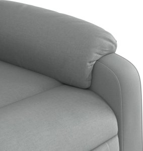 vidaXL Podnoszony fotel masujący, rozkładany, jasnoszary, tkanina 11