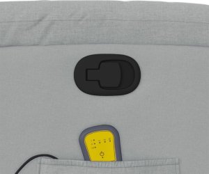 vidaXL Podnoszony fotel masujący, rozkładany, jasnoszary, tkanina 12