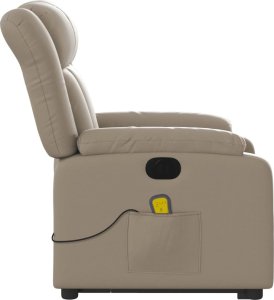 vidaXL Rozkładany fotel pionizujący z masażem, elektryczny, cappuccino 10