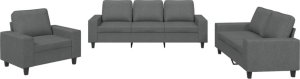 vidaXL 3-cz. komplet wypoczynkowy, ciemnoszary, obity tkaniną 2