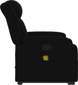 vidaXL Podnoszony fotel masujący, rozkładany, czarny, obity tkaniną 10