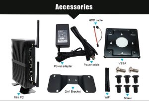 Komputer Eglobal Bezwentylatorowy mini PC M3 Intel J4125, HDMI, VGA, 2xCOM, 2xLAN, WiFi, BT, SIM 8