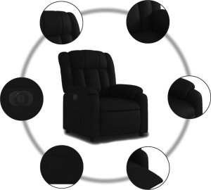 vidaXL Elektryczny fotel rozkładany, czarny, obity sztuczną skórą 7