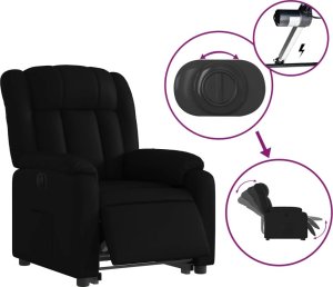 vidaXL Rozkładany fotel pionizujący, elektryczny, czarny, ekoskóra 5
