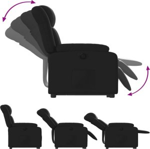 vidaXL Rozkładany fotel pionizujący, elektryczny, czarny, ekoskóra 6